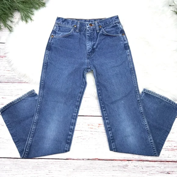 🚫SOLD!•👖VINTAGE |•WRANGLER•| Vtg High Rise Straight Leg Jeans '28x30' - Picture 3 of 10